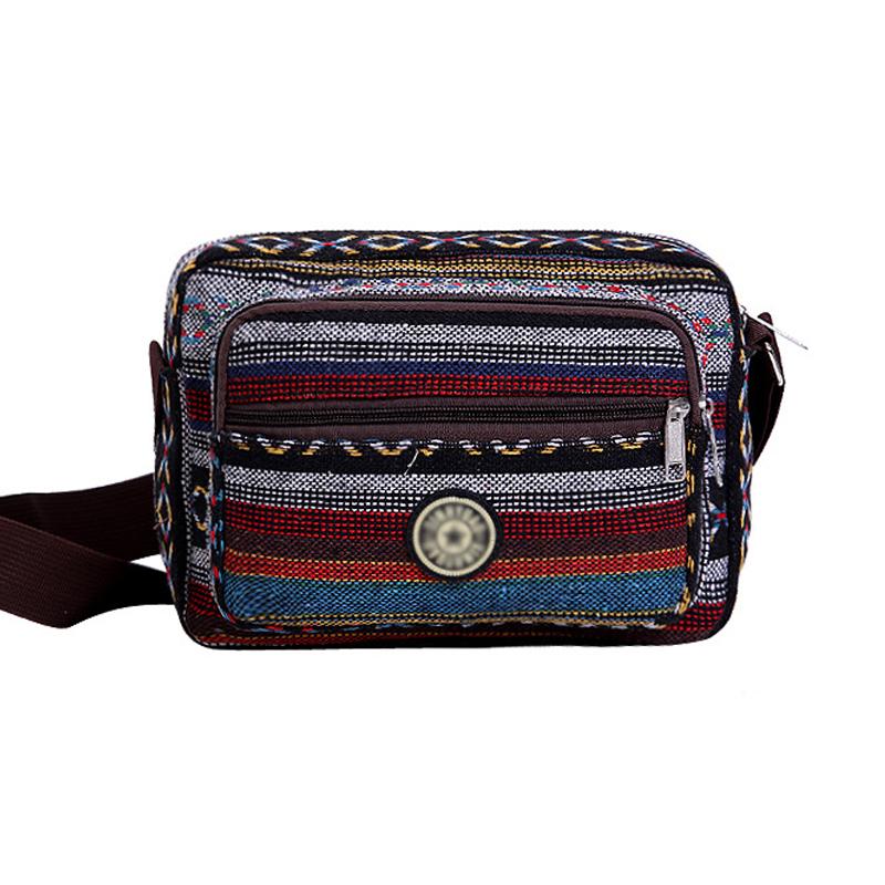 Boho Ethnic Pattern Nylon Crossbody Bag Lightweight Casual Women's Shoulder Bag