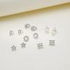 Korean Style Geometric Earrings Set: 6 Pairs of Weekly Studs for Students