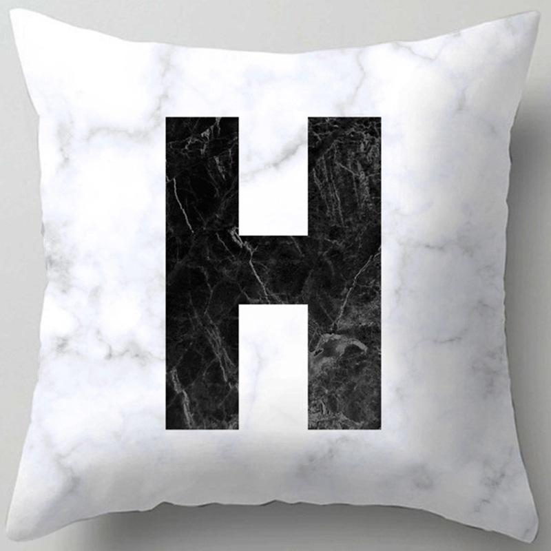 Marble Letter Print Pillowcase Decorative Pillow Sofa Cushion Cover Home Decor Pillowcase