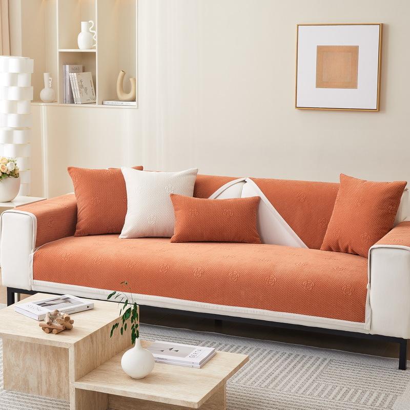 Sofa Cushion Chenille Modern Simple Jacquard Sofa Cushion Four Seasons Universal Non-Slip Leather Cover Cover Cloth