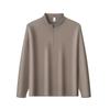 STORN Fashion Half Zipper Stand Collar Short Sleeve Men's T-shirt New Solid Color Luxury Summer Ice Silk Breathable Sports Casual Top