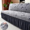 Leaves Jacquard Sofa Bed Cover with Skirt Armless Sofa Slipcover All-Season Foldable Sofa Bed Protector All-inclusive Home Decor