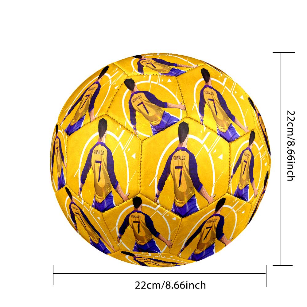 Pallone da Calcio Ronaldo Salto Dinamico Misura 5 Calcio Cucito a Macchina Allenamento Indoor/Outdoor e Partite Accessorio Calcio