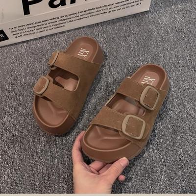Dopamin Hausschuhe Sommer Sommer Neu Retro Student Dicksohlige Lässige Einriemen Coole Hausschuhe Außenwear