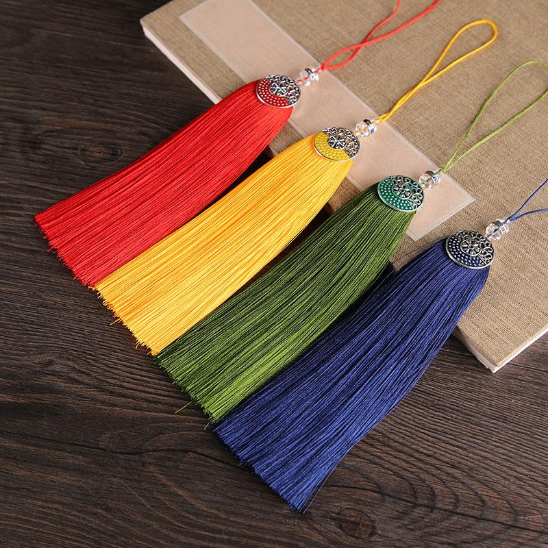 2Pcs Polyester Silk Tassel 15CM Handmade Soft Tassels Hanging Rope Pendant Tassel For DIY Crafts Jewelry Making Decoration