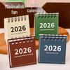 2026 MUJI Style Minimalist Desk Calendar: Creative Mini Portable Desktop Ornament & Punch-in Planner