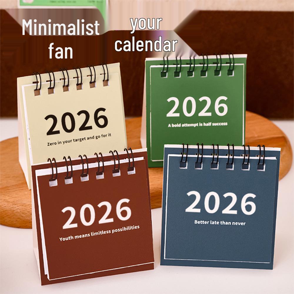 2026 MUJI Style Minimalist Desk Calendar: Creative Mini Portable Desktop Ornament & Punch-in Planner