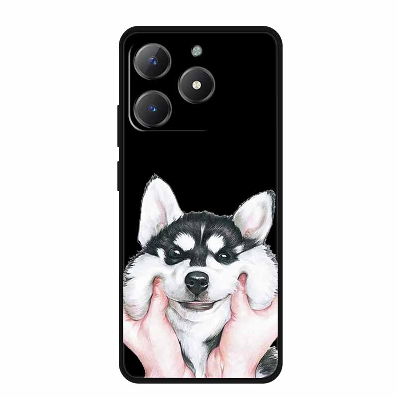 Black Silicone Case For Realme Narzo N61 Case N 61 Funda Cartoon Cat Soft Back Cover For Realme Note 60 Phone Case Shells Coque