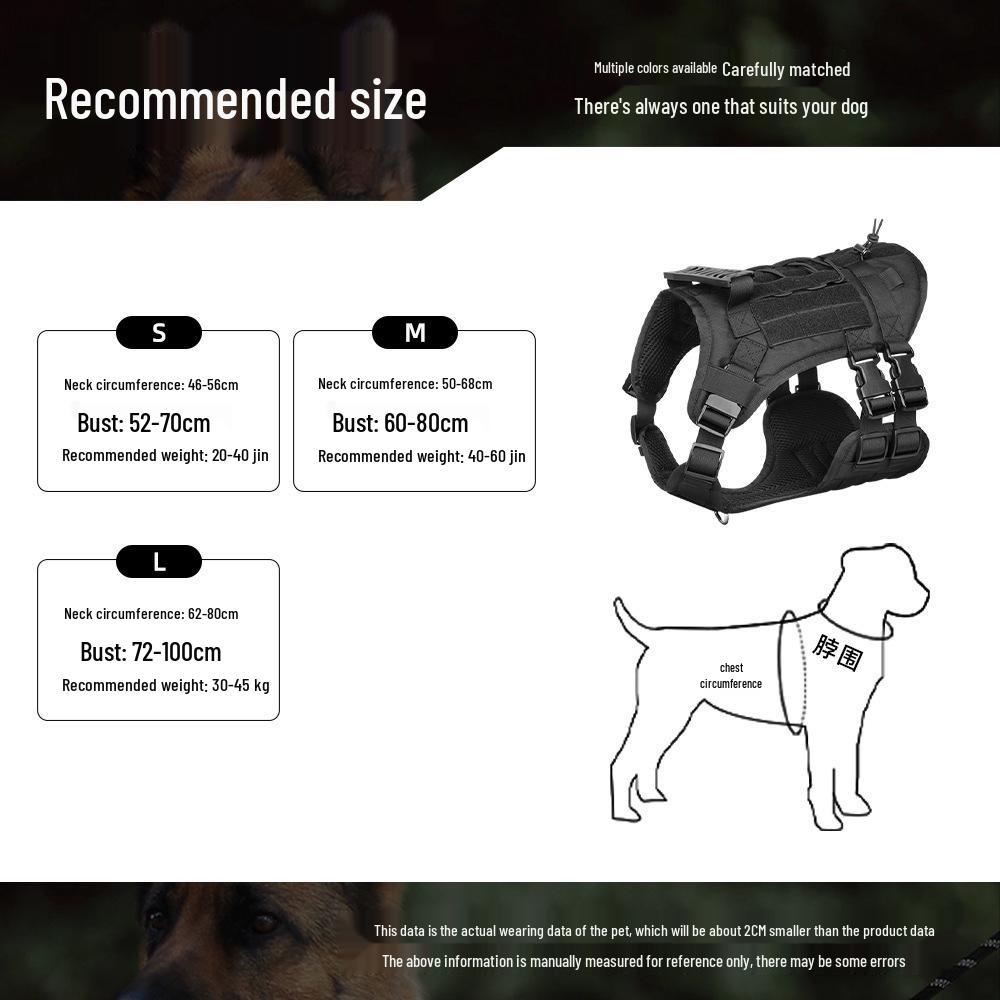 Multi-Functional Tactical Dog Harness & Leash for Large Dogs