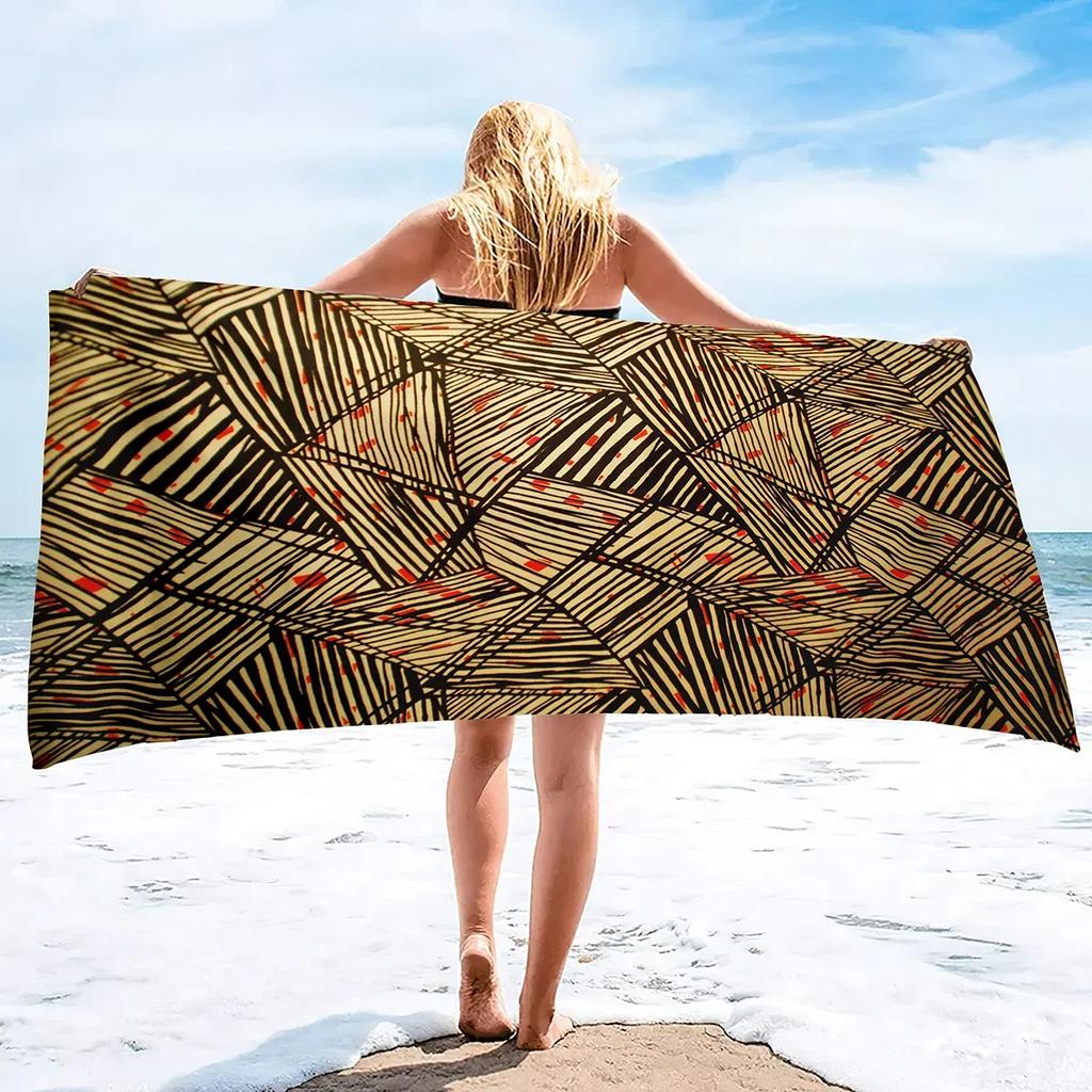 Geometry Marble Bath Towel,Abstract Beach Towel Soft Absorbent Washcloths Quick Dry Towelling,Sandless Lightweight Beach Blanket