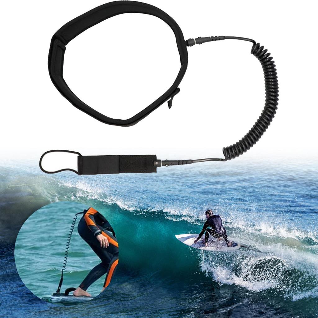 Cheap Surfboard Leash Coiled Surfing Paddle Board Waist Belt Surf for