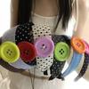 Trend Rutschfeste Zähne Knopf Polka Dots Stirnband Süße Haarstyling Damen Haarreif Breites Haaraccessoire Damenmode