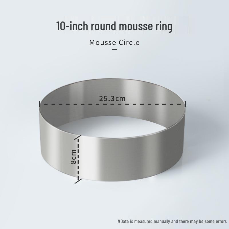Round Square Heart-Shaped Mousse & Tower Ring, 4-10 Inch, Stainless Steel Baking Mold.