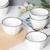 Set of 10 Ceramic Square Bowls – Nordic Style, Microwave Safe, Ideal for Rice & Dining.