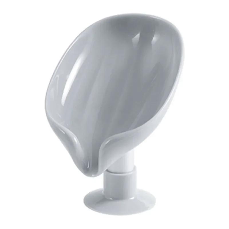 

Portable Plastic Suction Cup Soap Dish For Bathroom Shower, Leaf Soap Holder And Sponge Tray For Kitchen Bathroom Accessories серый