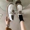 Women's College Style Lace-up Leather Shoes Thick-soled Casual Non-slip Wear-resistant Loafers