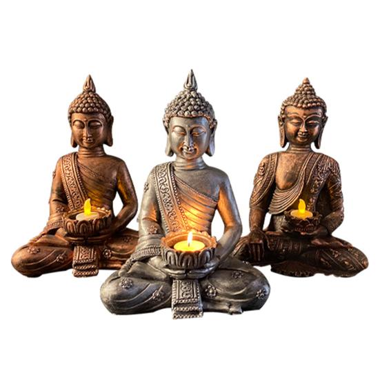 Resin Crafts Handmade Fine Workmanship 2 Colors Smooth Surface Buddha Statue for Bedroom