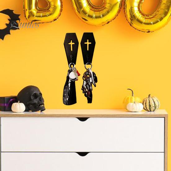 

Набор из 4 настенных крючков, жуткий готический домашний декор, креативная форма, прочные несущие настенные крючки на тему Хэллоуина, держатели ключей 4pcs