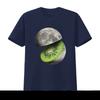 Moon Cut Kiwi Planet Space Fruit T Shirt for Adults Unique Astronomy Design vintage Washed Top For Everyday Wear Stretched