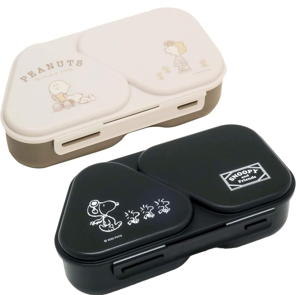 OSK Bento Box Snoopy Lunch Box Set of 2 Onigiri Lunch Safe with Lid Onigiri Case That Can Be Used To Make Onigiri Without Squeezing and Also Holds
