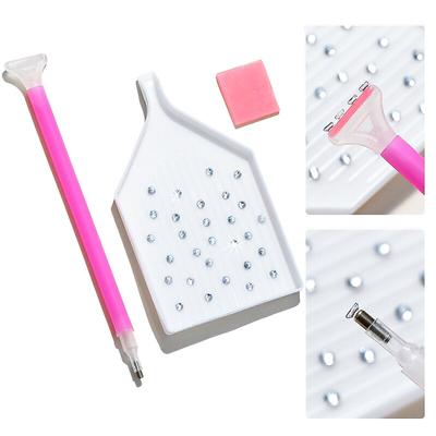 3 szt. Nail Art dżetów zbieracze, rozsianych pióro z tacą do przechowywania klej glina do diamentów moda kamienie zestaw narzędzi do zbierania