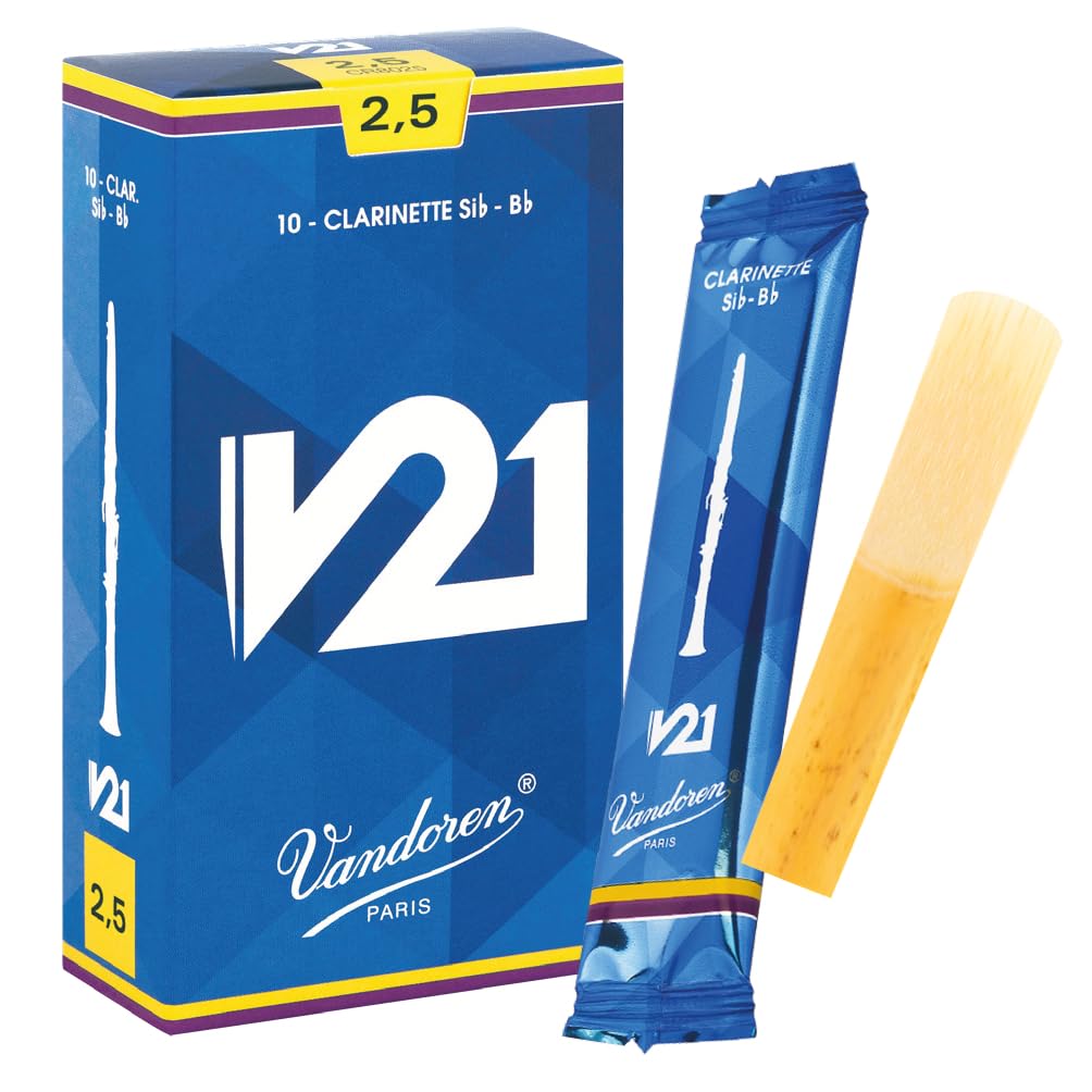 Vandoren Bb Clarinet Reeds V21, Hardness: 2-1/2 (Pack of 10)