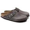 Birkenstock Boston Soft Footbed Oiled Leather Narrow Iron Unisex Sneakers Grey 1013256
