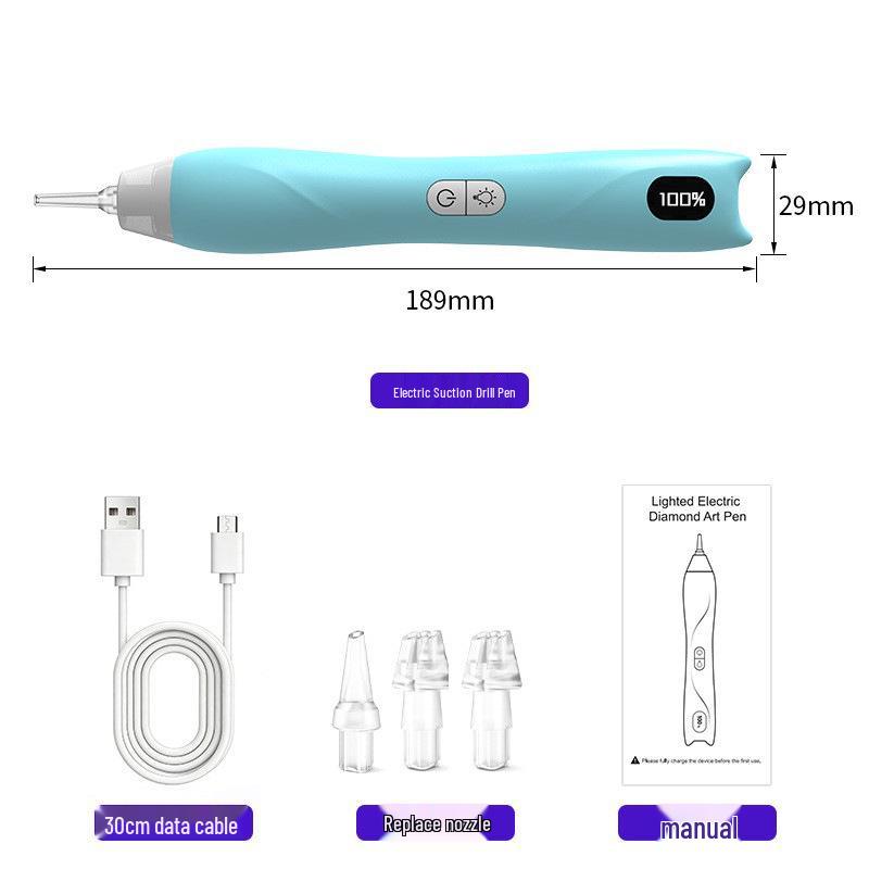 Cordless LED Electric Diamond Painting Pen - Low Noise, Auto Suction, Handheld Dotting Tool