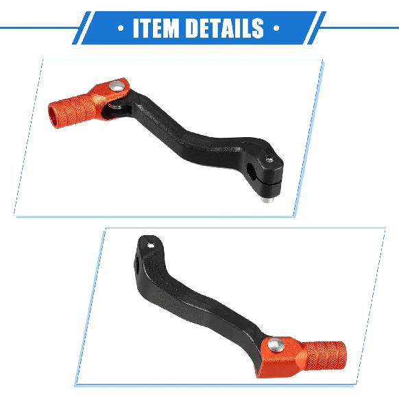 Motorcycle Gear Shifter Lever, Pedal Shift Lever Arm Universal for Motorcycle Folding Aluminum Alloy Orange Black