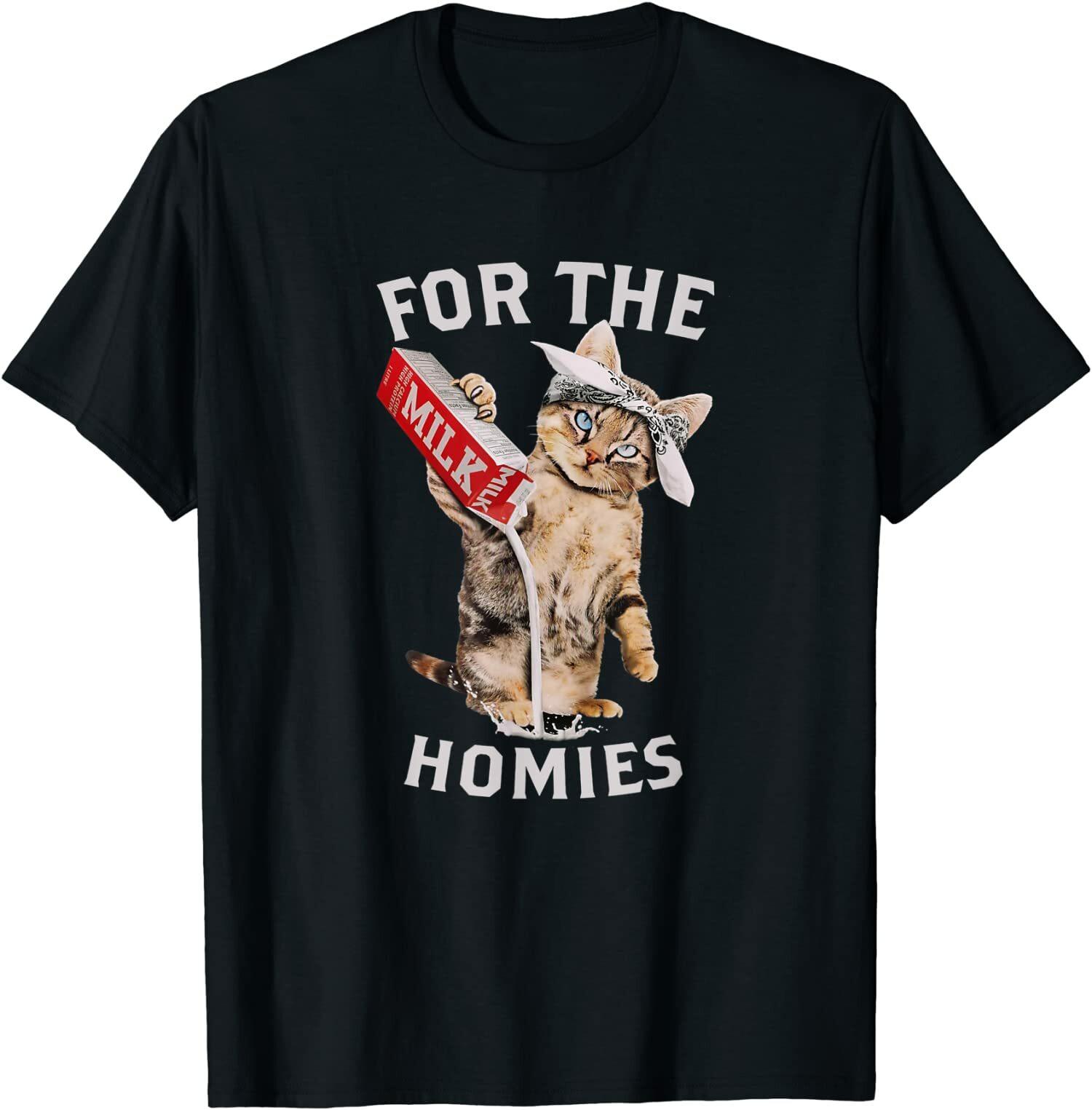NEW LIMITED Gift, Milk Cat For Funny The Homies T-Shirt S