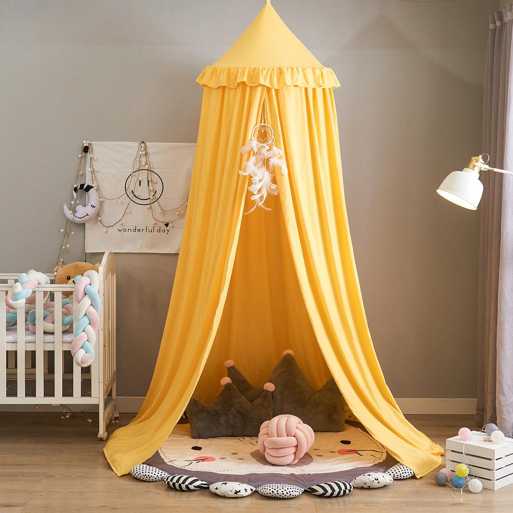 Hung Dome Mosquito Net for Baby Children Crib Bed Tent Girls Kids Bedding Living Room Decor Corner Canopy Tent Mosquito Net