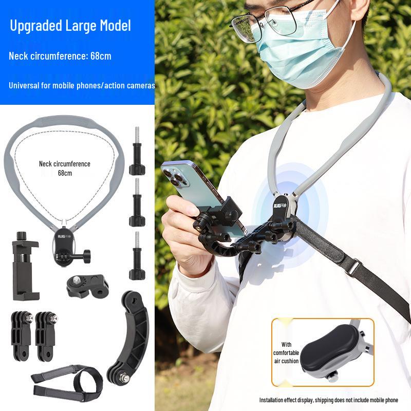 Neck-Mounted Sports Camera and Phone Holder for Cycling