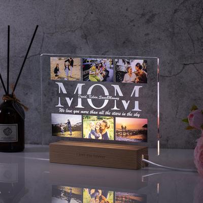 Personalisierte 3D-Acryllampe, personalisiertes Fototext-Nachtlicht für Mama, Papa, Liebe, Familientag, Hochzeit, Geburtstag, Weihnachtsgeschenk