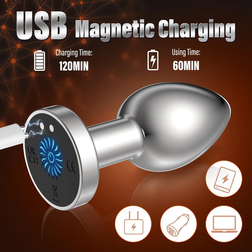 Wireless Vibrator Women's Metal Anal Plug Wireless Remote Men Prostate Massager Adult Supplies Anal Masturbate Adults Sex Toys