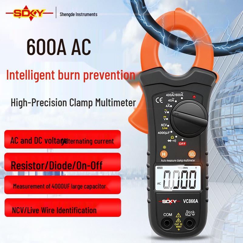 

Universal VC866A Digital Clamp Multimeter - High Precision, Anti-Burn Ammeter VC866A Standard