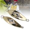 2pcs Fish Eye LED Fishing Lures Lighted Fishing Spoons Underwater Bait Flasher Deep Drop Light for Saltwater Freshwater White Light