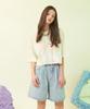 UNKNOWN PLANET Tucked-In Half Denim Pants Light Blue