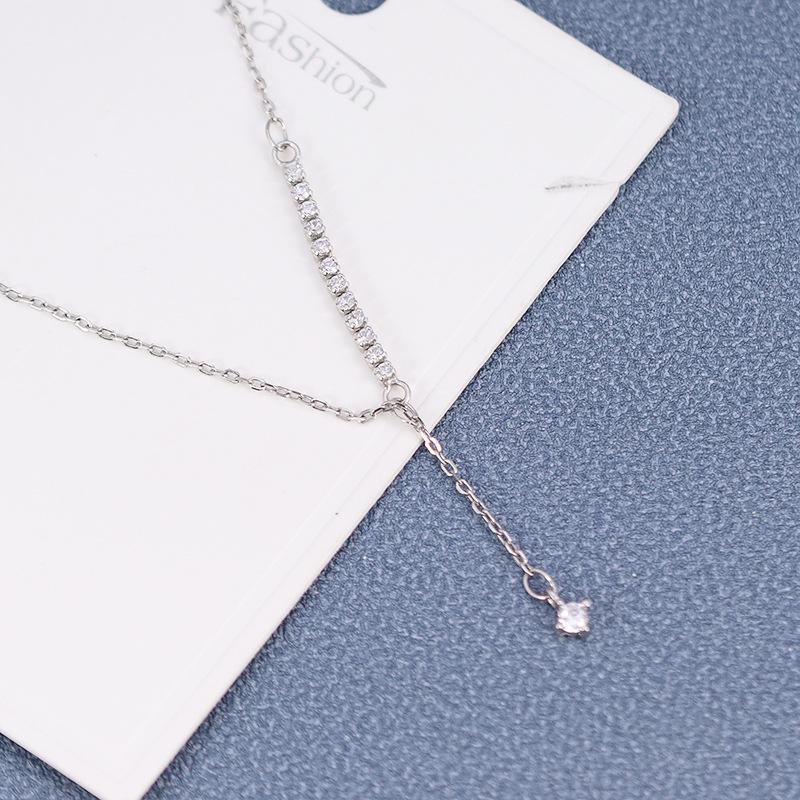 

Ожерелье-ключица из стерлингового серебра 925 пробы в корейском стиле с кисточкой и бриллиантами 925 Silver