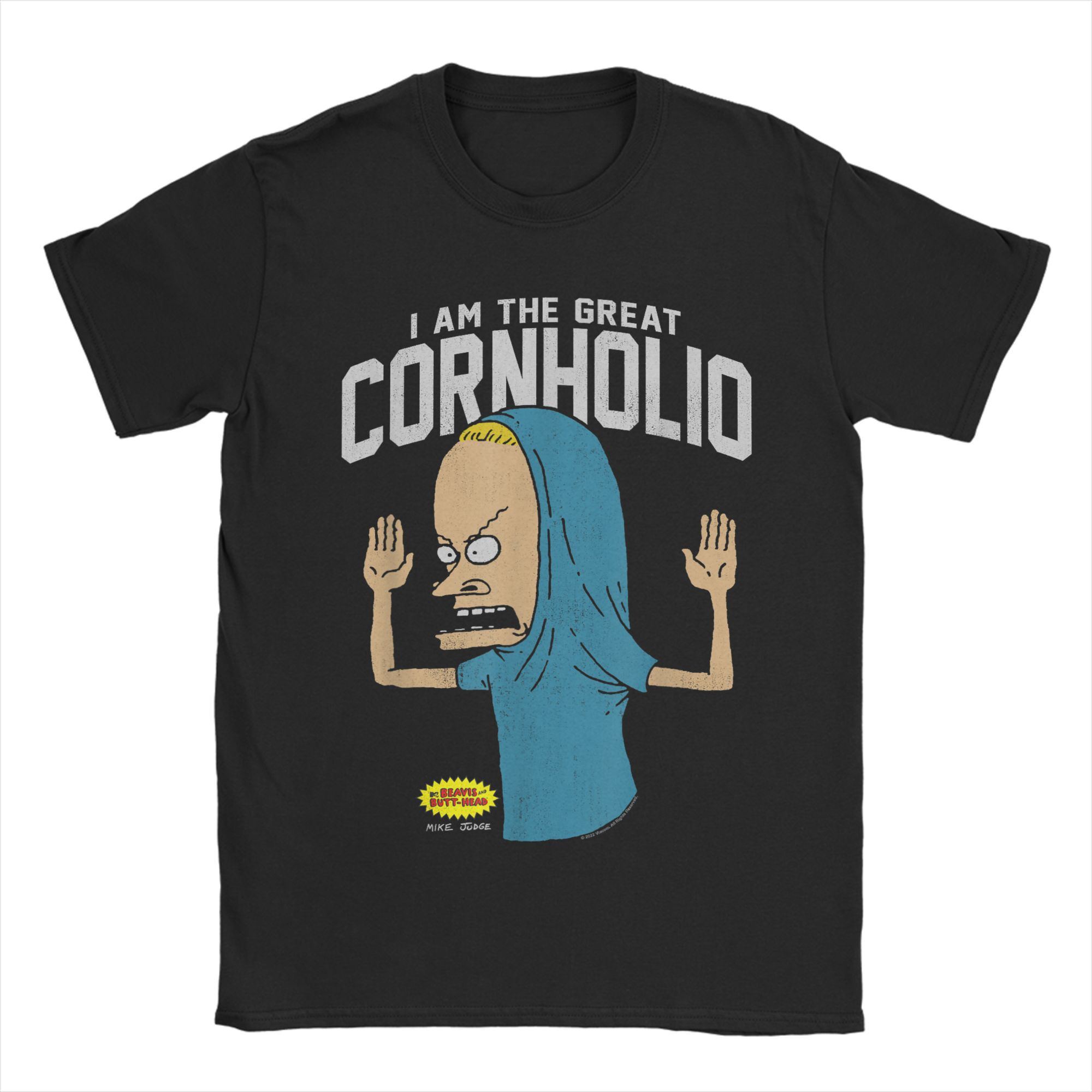 XIXI Fashion Heren T-shirts Beavis and Butt-Head Ik ben de Grote Cornholio Unieke 100% Katoenen T-shirts Korte Mouw T-shirts O-Hals Kleding Volwassene 4XL