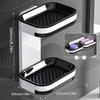 Wall Mounted Soap Box Tray Bathroom Soap Holder Toilet Storage Single/Double Layer Punch-free Storage Rack
