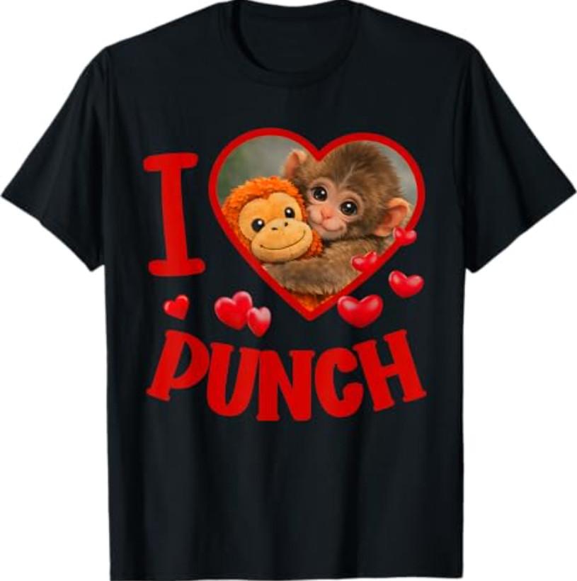I Love Punch Cute Baby Monkey Punch T-Shirt S разноцветный