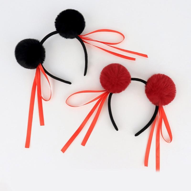 Weiche Pompons Necha Haarband Haargummi Schleife Dutt Stirnband Cosplay Party Haarstyling-Tool Für Anime-Charakter