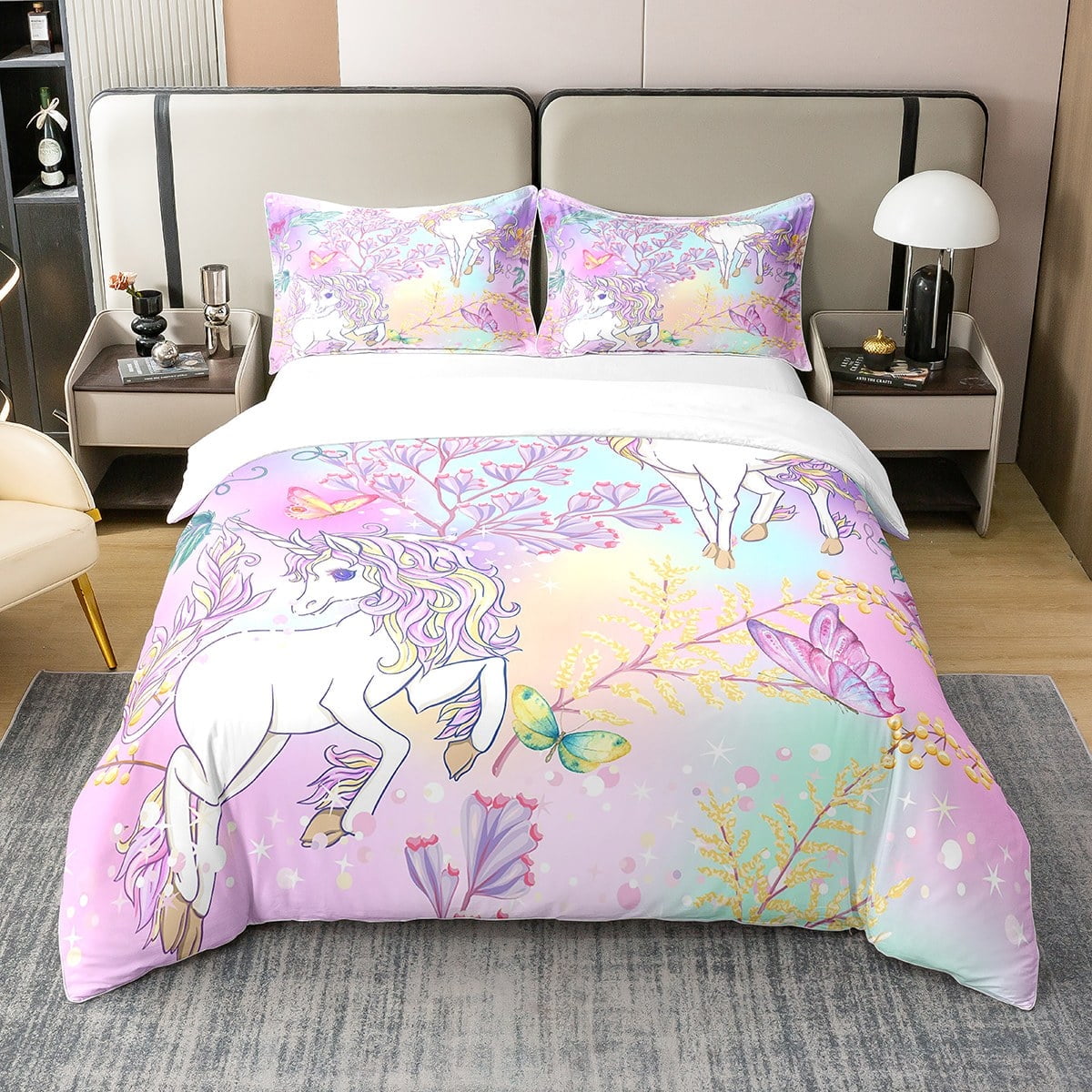 

Comforter Home Textiles Unicorn Printed S Girl Boy Adult High End Bedding Setqueen Size Warm Soft And Breathable Comforter (quilt)-EU Single(135*200cm)3pcs