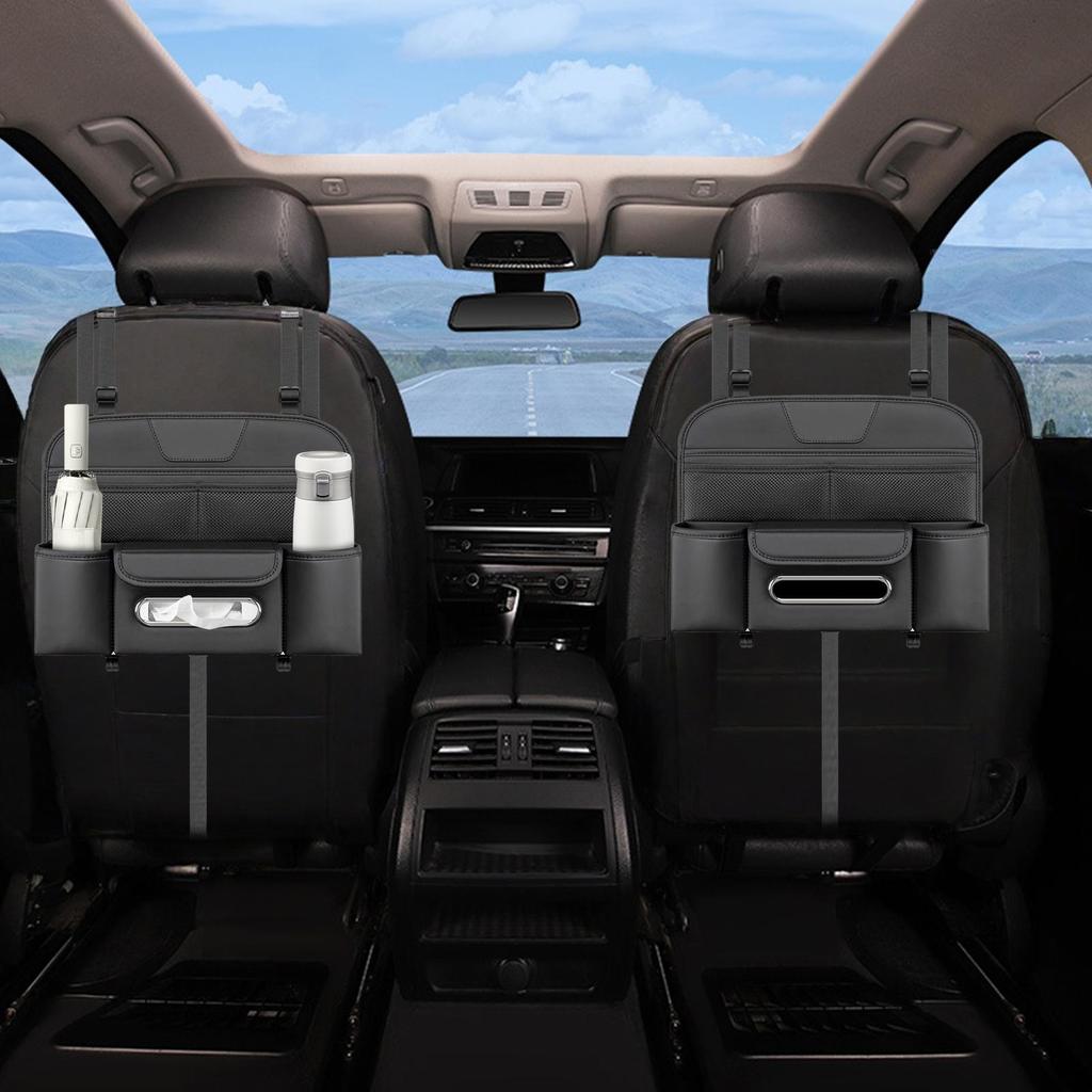 Car Seat Back Storage Automotive Backseat Organization Bag Cup Storage Tissue Holder Box For Vehicles SUVs RVs Trucks Minivans