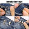 4pcs New Fashion Cross Star Waist Buckle Adjustable Pants Clips Waist Tightener No Sewing Metal Button Snaps for Jeans Decor