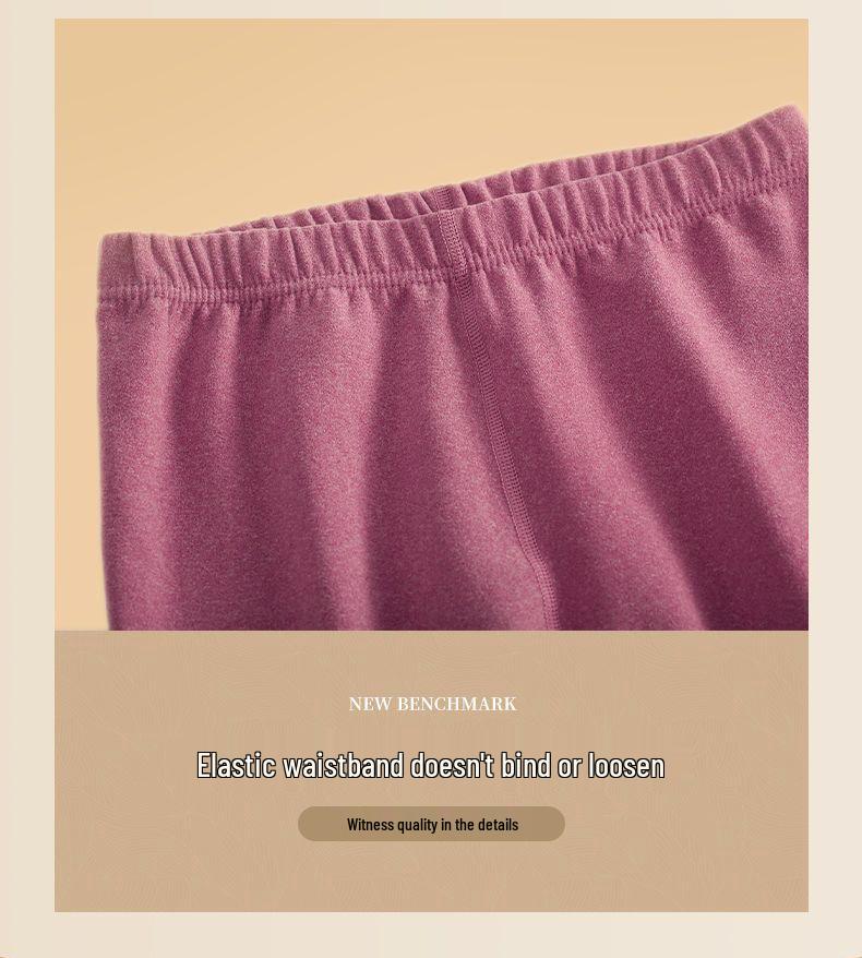 Women's Fleece-Lined Thermal Underwear Set - Semi-High Neck, Thick Base Layer for Autumn & Winter