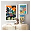 Travel Canvas Paintings Vintage Wall Kraft Posters Coated Stickers Home Decor Pictures Florida Miami Beach America