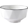 5-Inch Nordic Ceramic Rice Bowl Set - Creative Diamond Design