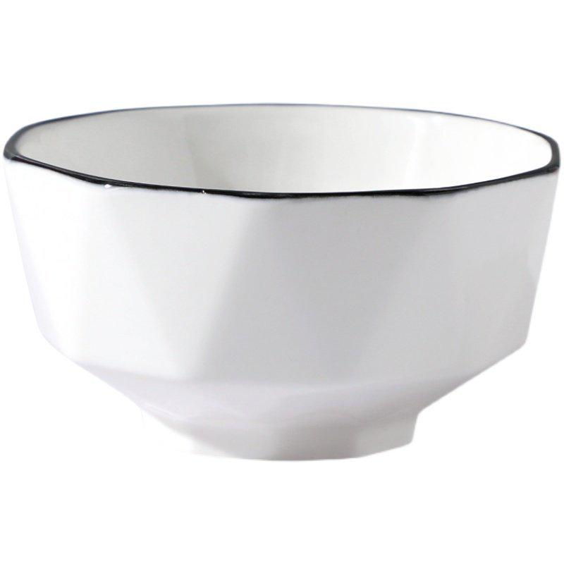 5-Inch Nordic Ceramic Rice Bowl Set - Creative Diamond Design
