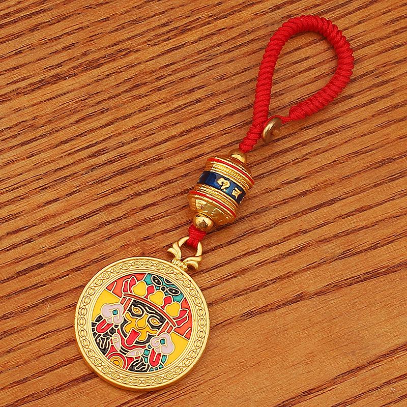 Gold Sand Zakiram Pendant: Wealth-Attracting Fortune Bag Keyring—Peace, Joy & Happiness Accessory